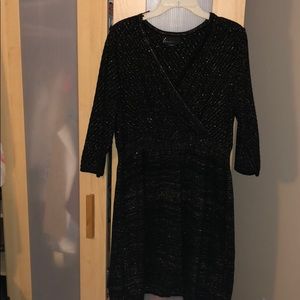 Lane Bryant black and gold sweater dress